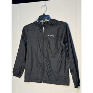 Columbia Kids/Teens Size M (10-12) Black Lightweight Hooded Windbreaker Jacket